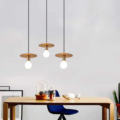 Modern Creative Circle Flat Single Bulb Pendant Light