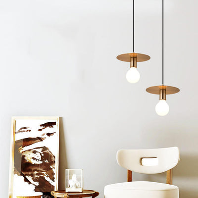 Modern Creative Circle Flat Single Bulb Pendant Light