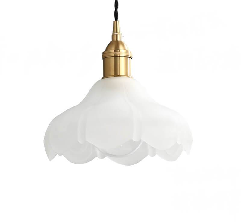 Suspension Luminaire en Verre avec Dentelle Vintage Nordique à 1 Lumière 