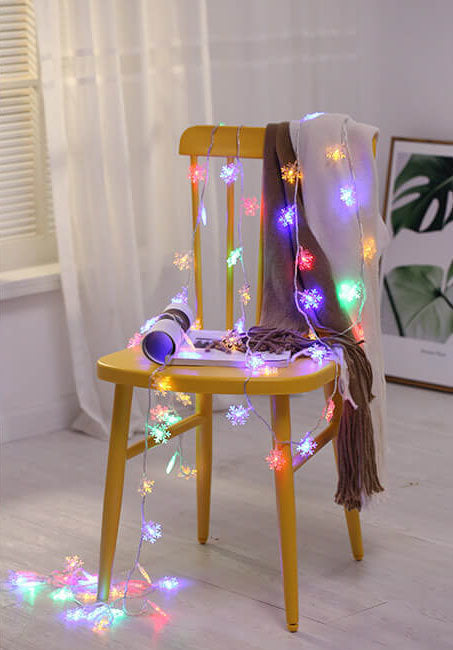 LED-Lichterketten Weihnachts-Schneeflocke Bunte 20 Licht LED Wasserdichte Außenlichterkette 