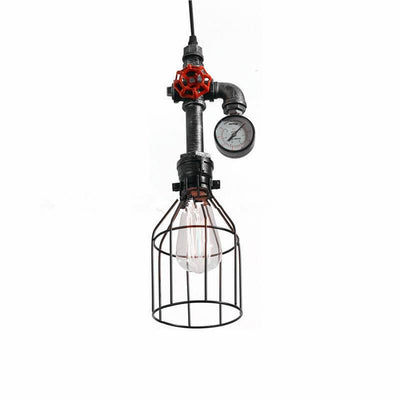 Industrielle Retro-Flaschenform Metall 1-Licht Rotventil und Rohrfassung Design Pendelleuchte 