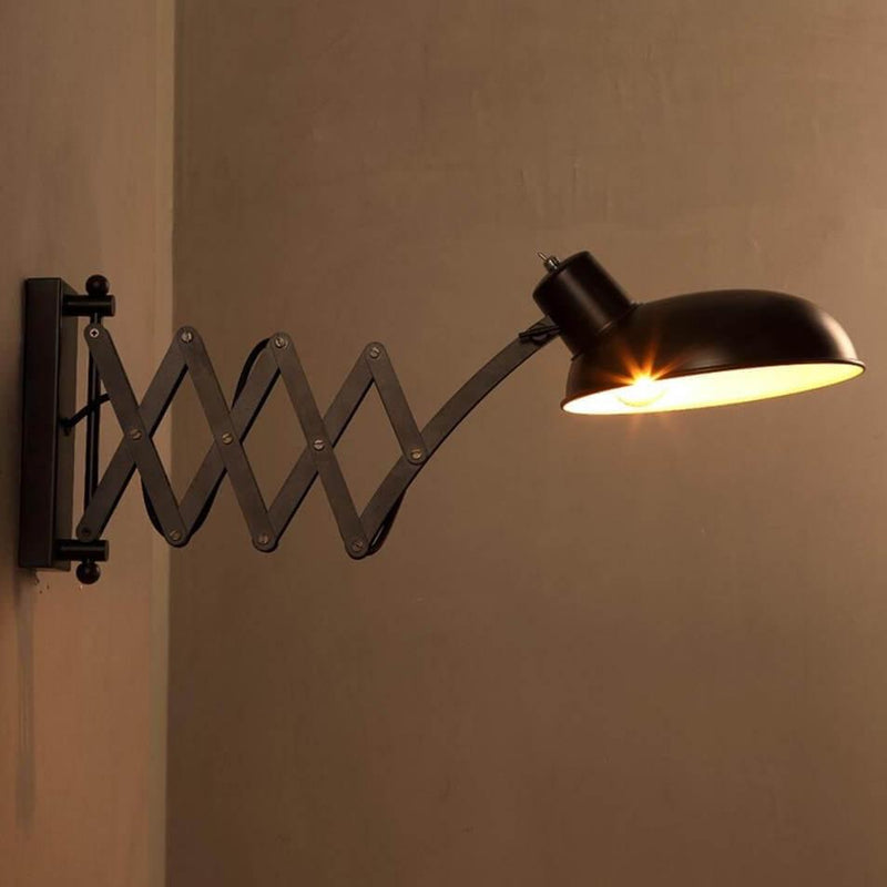 Retro Industrial Stretch Wrought Iron 1-Light Wall Sconce Lamp