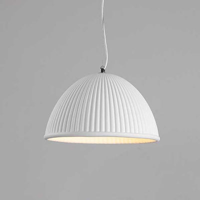 Industrial Ribbed Resin 1-Light Dome Pendant Light