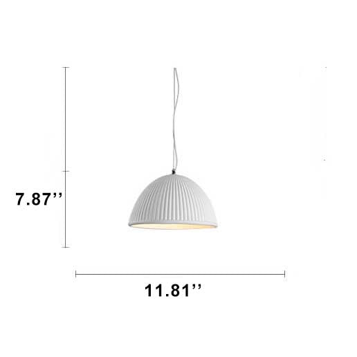 Industrial Ribbed Resin 1-Light Dome Pendant Light