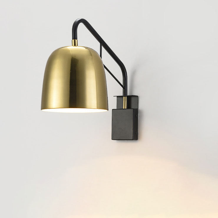 Nordic Minimalist Gold Dome Rotatable 1-Light Wall Sconce Lamp