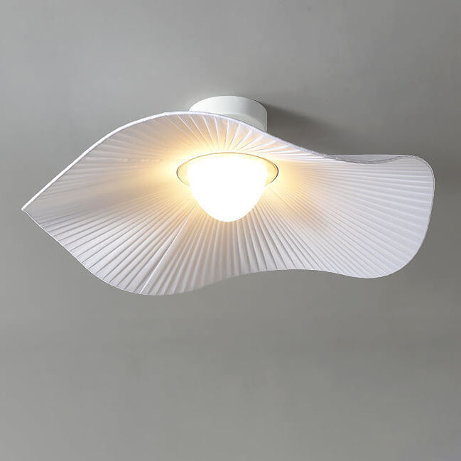 Modern Creative Cloth Lotus Leaf LED Semi-Flush Mount Light
