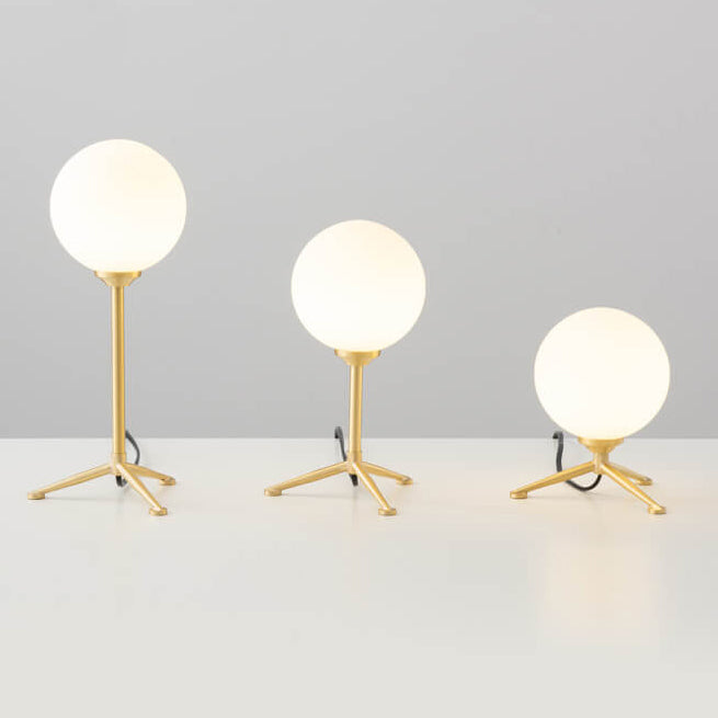 Modern Simple Spherical Milky White Lampshade 1-Light Table Lamp