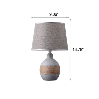 European Style Twine Fabric Ceramic Base 1-Light Table Lamp