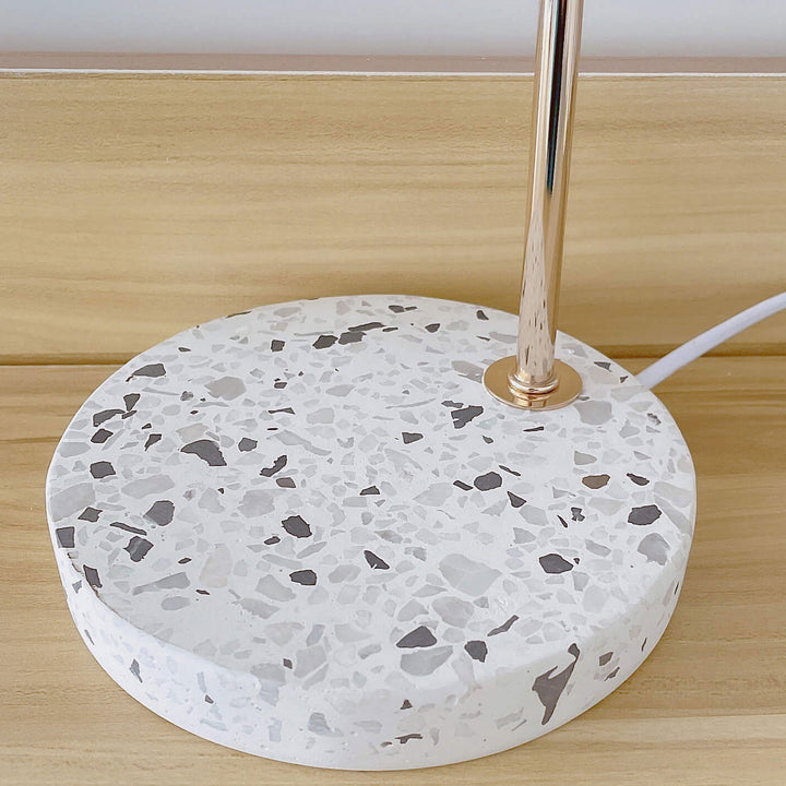 Contemporary Scandinavian Glass Terrazzo Base 1-Light Melting Wax Table Lamp For Bedroom