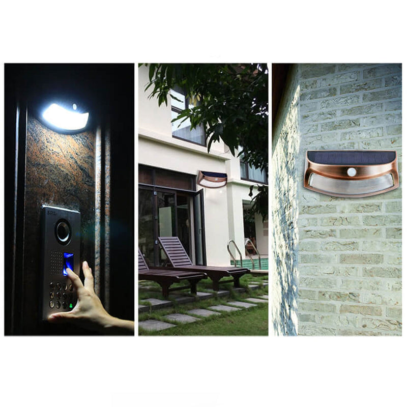 Solar Trapezoid Induction Outdoor Waterproof Patio LED Wall Sconce Lamp