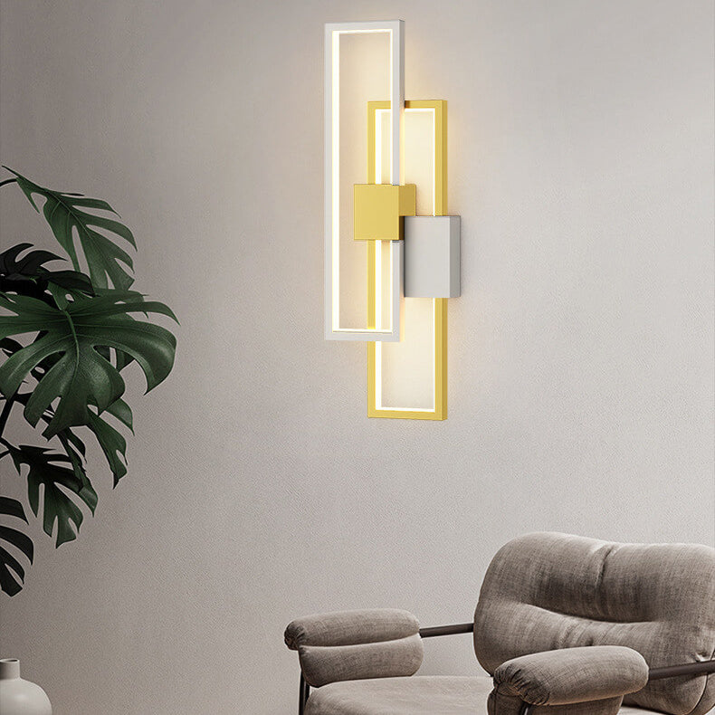 Minimalistischer kreativer quadratischer Rahmen aus Eisen und Silikon LED Wandleuchte 
