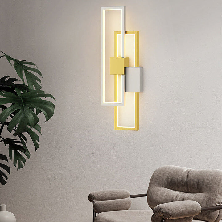 Minimalistischer kreativer quadratischer Rahmen aus Eisen und Silikon LED Wandleuchte 