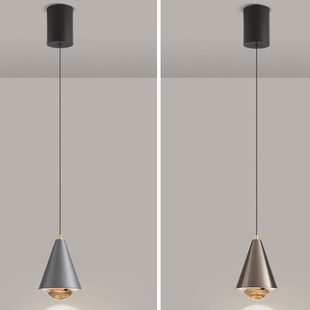 Moderne, minimalistische, einfarbige, konische Pendelleuchte mit 1 Licht 
