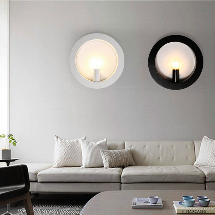 Moderne kreative quadratische/runde Wandleuchte aus Eisen mit 1 Flamme für das Schlafzimmer 