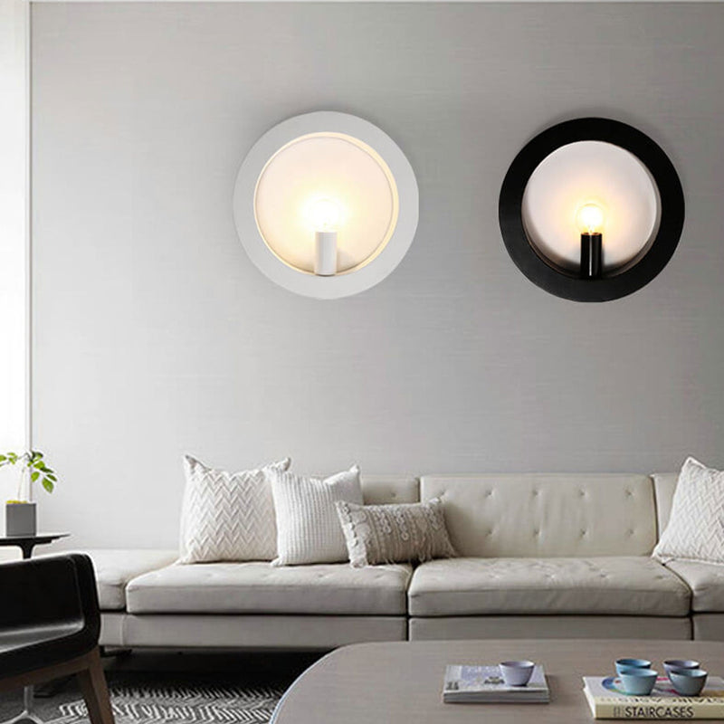 Simple Creative Square Round Iron 1-Light Wall Sconce Lamp