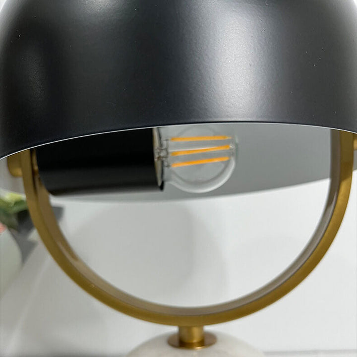 Moderne kreative runde drehbare 1-Licht-Tischlampe mit Marmorsockel