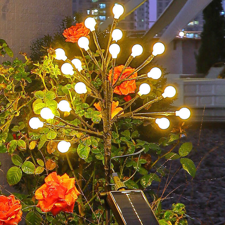Circular Tree Light Modern Solar Round Ball Tree Branch ABS Stainless Steel LED Outdoor La ...