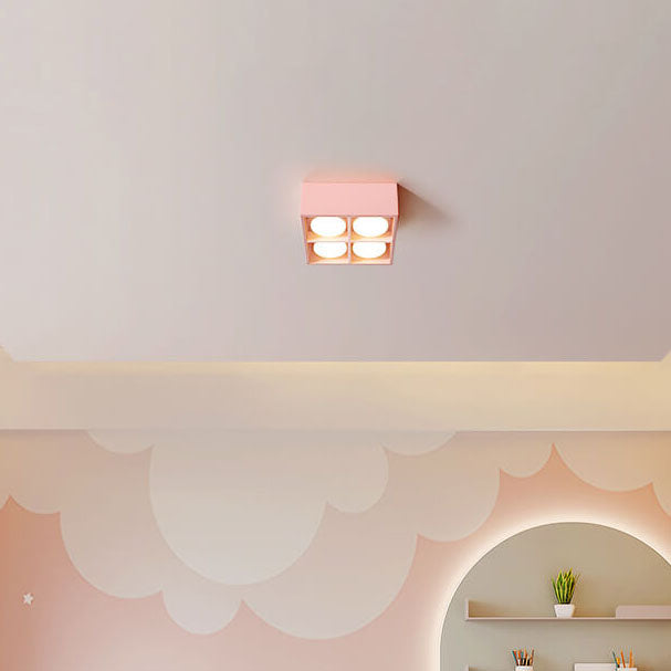 Minimalist Square Box Spotlight Iron LED Flush Mount Ceiling Light