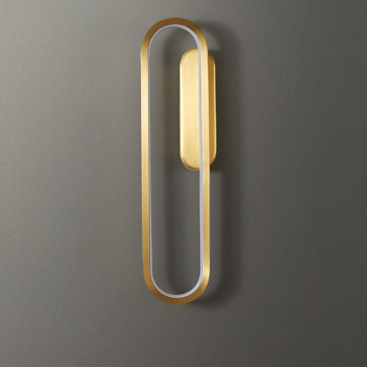 مصباح حائط LED بتصميم بيضاوي بسيط من النحاس الصناعي 