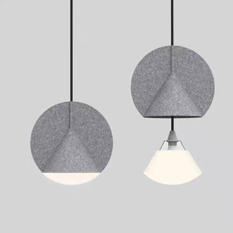 Contemporary Scandinavian Imitation Terrazzo Texture Conic Shade LED Pendant Light For Bedroom