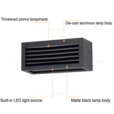 Moderne quadratische wasserdichte LED-Gartenwandleuchte aus Aluminium für den Außenbereich 