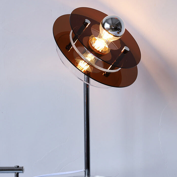 Diseño de platillo espacial moderno de acrílico lámpara de mesa de 1 luz 