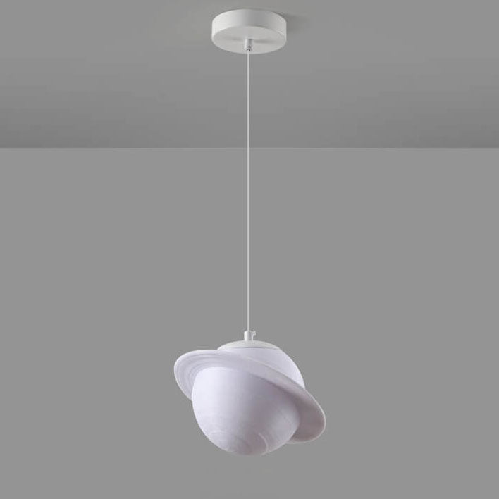 Nordic Creative Saturn Planet 1-Light Semi Flush Mount Ceiling Light