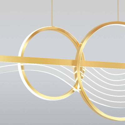 Nordic Light Luxury Butterfly Round Linear Island Light LED Chandelier