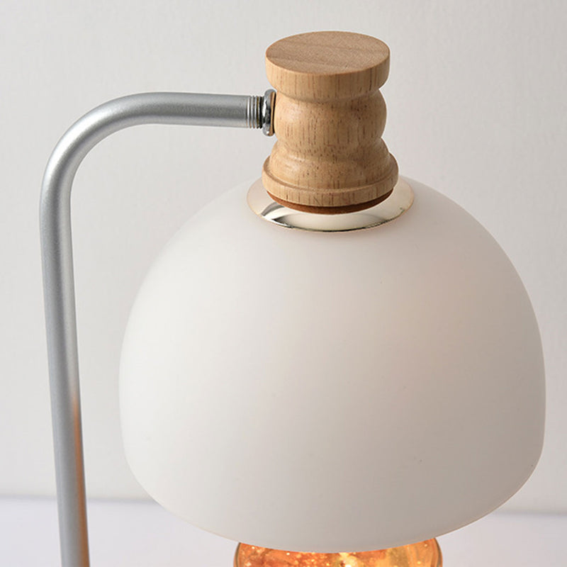 Lampe de table à cire fondue à 2 lumières avec dôme en verre simple 