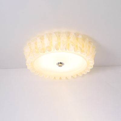 Nordic Minimalist PVC Lace Round LED Flush Mount Ceiling Light