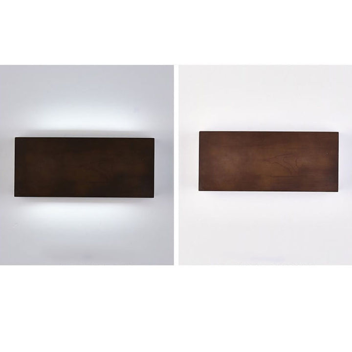Aplique de pared LED rectangular de madera de tronco Wabi-sabi japonés 