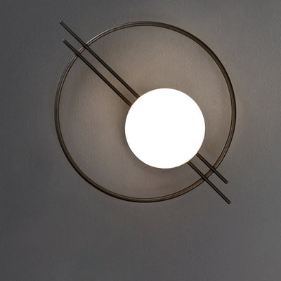 Modern Minimalist Round Glass Ball Art LED Wall Sconce Lamp