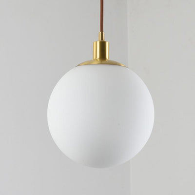 Nordic Minimalist Milky White Glass Ball 1-Light Pendant Light