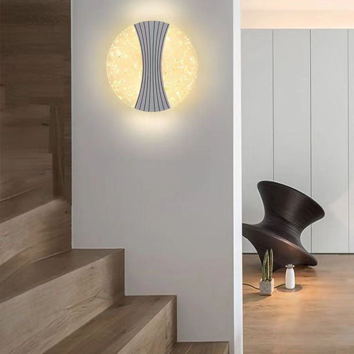 Moderne minimalistische runde Diamant-Hardware Acryl LED Wandleuchte Lampe für Schlafzimmer 