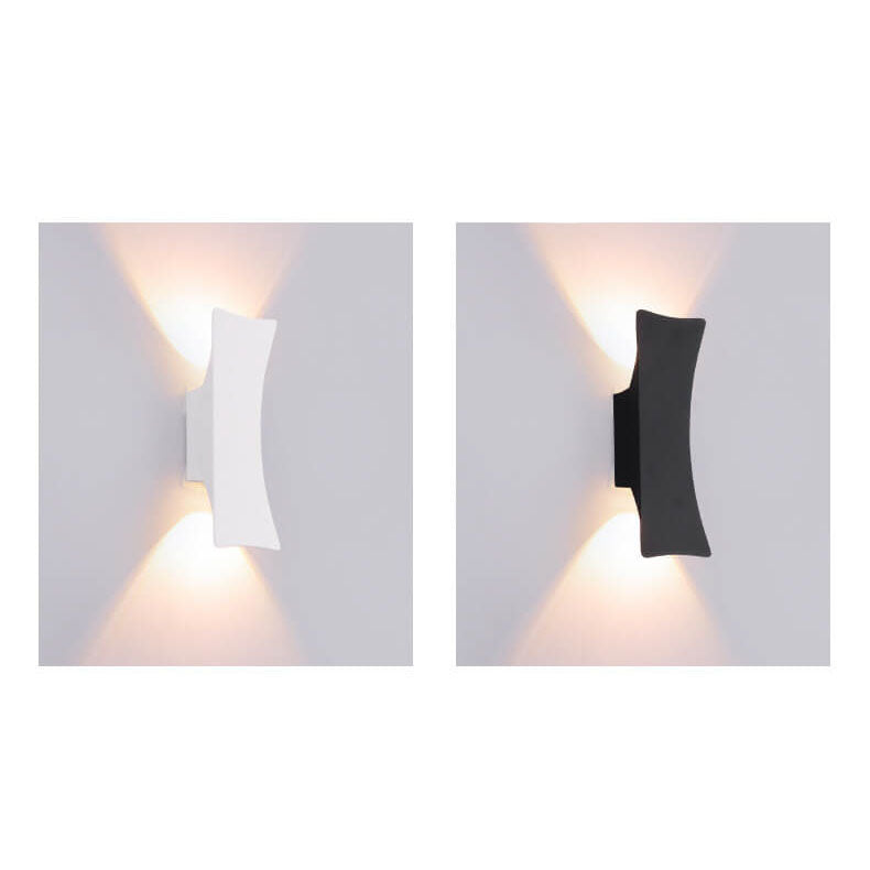 Moderne, einfache, rechteckige, gebogene, wasserdichte LED-Wandleuchte für den Außenbereich 