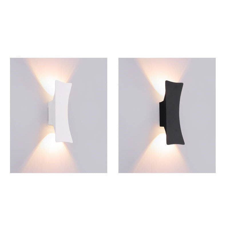 Modern Simple Rectangular Curved LED Outdoor Waterproof Wall Sconce Lamp