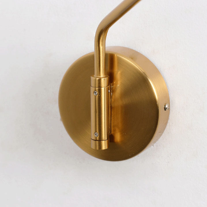 Zeitgenössische nordische Eisen-Glas-Säulen-Wandlampe mit 1 Licht und schwenkbarem Arm, langem Stab, für Wohnzimmer und Schlafzimmer 
