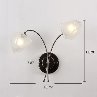 Nordic Art Glass Flowers 2-Light Wall Sconce Lamp