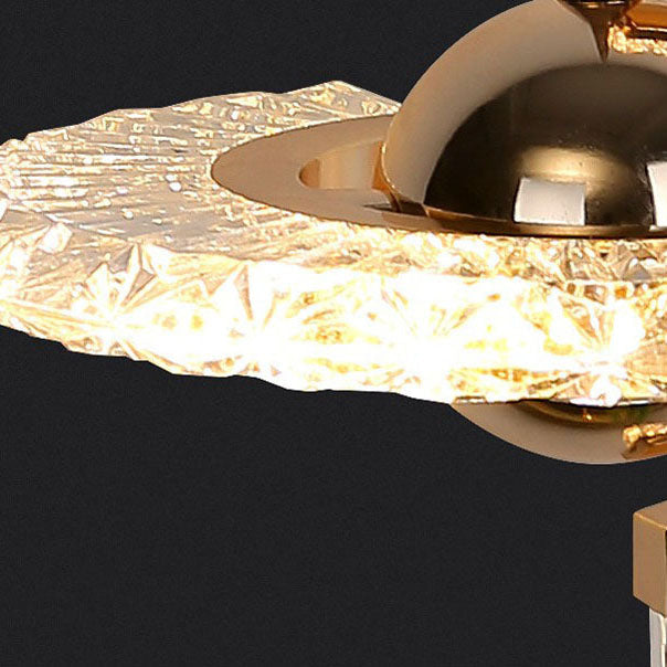 Zeitgenössische Luxus Gold Finish Rahmen Runde Schatten LED Pendelleuchte für Schlafzimmer 
