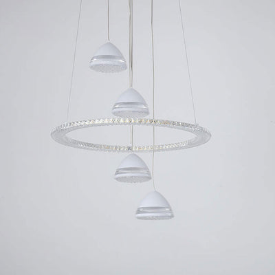 Nordic Minimalist Circle Diamond / Apple Hanging LED Chandelier