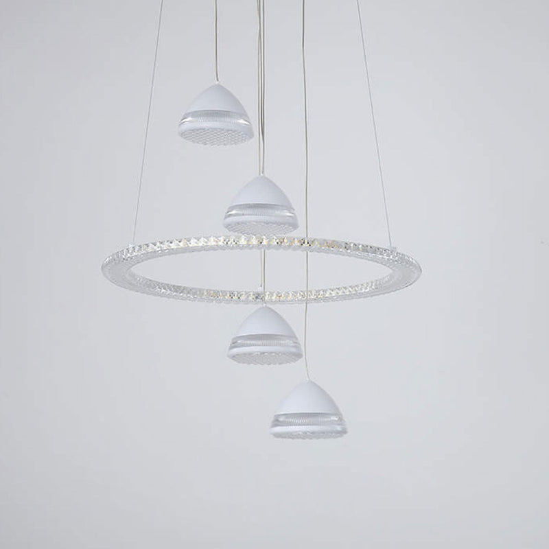 Nordic Minimalist Circle Diamond / Apple Hanging LED Chandelier