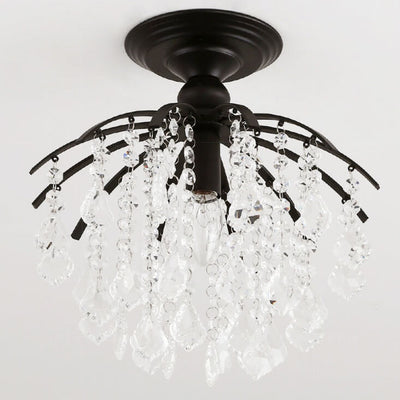 Nordic Light Luxury Crystal Zinklegierung 1-Licht Semi-Flush Mount Light