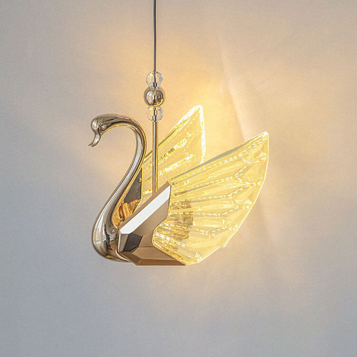Lustre LED en forme de cygne en acrylique moderne et luxueux 