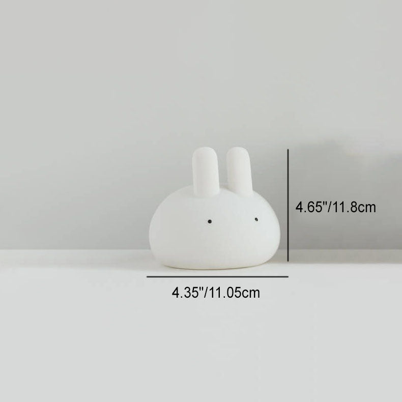 Lámpara de Mesa con Luz Nocturna LED de Silicona Creativa con Forma de Conejo de Dibujos Animados 