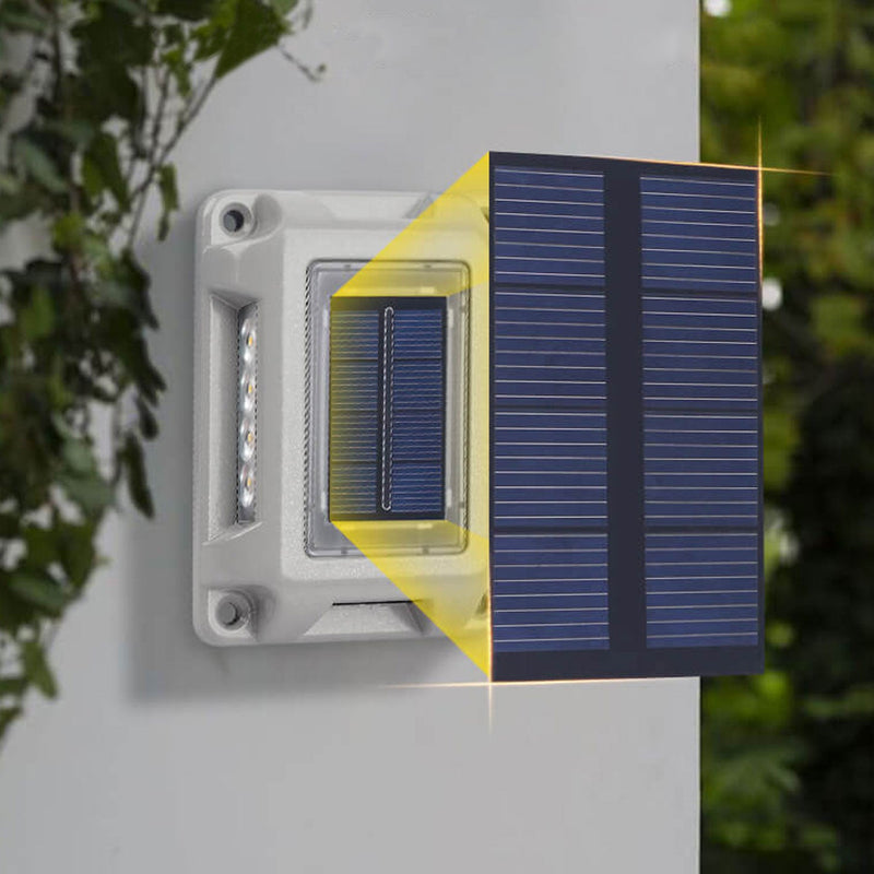 مصباح حائط ثنائي الاتجاه بإضاءة LED مقاوم للماء للطاقة الشمسية للحديقة الخارجية 
