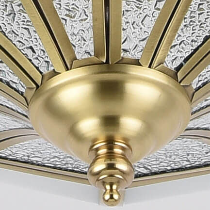 European-style Light Luxury All-copper Glass 4/6-Light Semi-Flush Mount Light