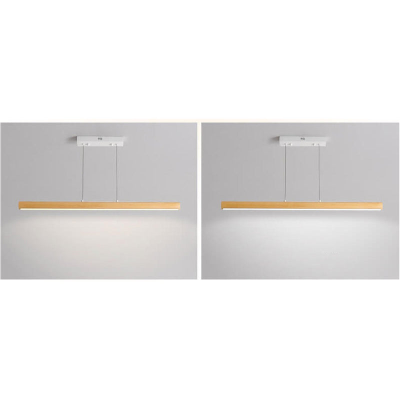 Modern Simple Log Long Strip Island Light LED Chandelier