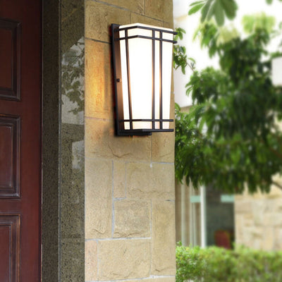 New Chinese Waterproof Wedge Design 1-Light Outdoor Wall Sconce Lamp