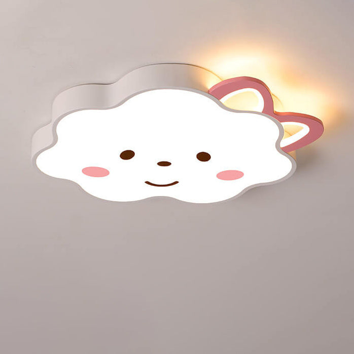 Cartoon Creative Clouds Cat Ears LED Flush Mount Ceiling Light