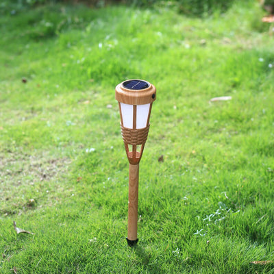 Solar Bamboo Flame Lawn Outdoor Waterproof LED Ground Insert Landscape Light